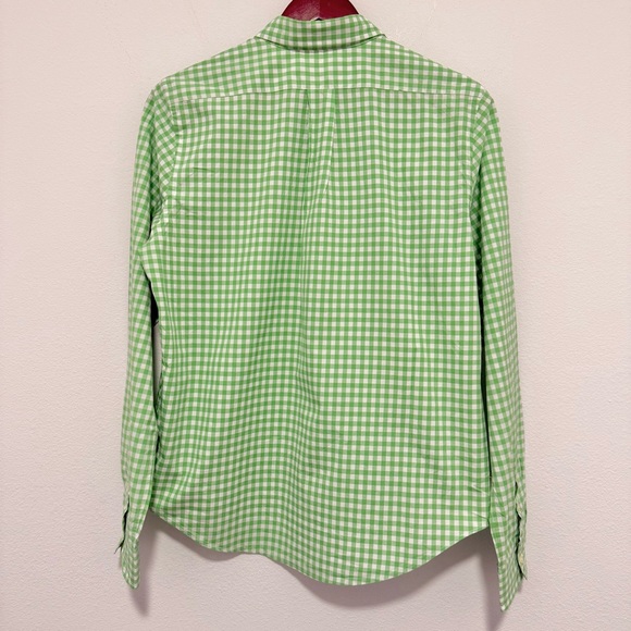 Polo Ralph Lauren Green Gingham Purple Pony Long Sleeve Button Down Cotton Large - Picture 10 of 10